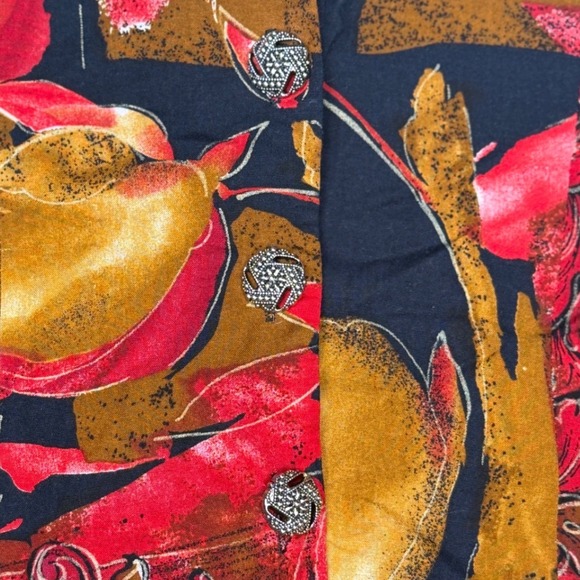 Bobbie Brooks Vintage Blouse Size 20 Abstract Print Puff Sleeve USA Made - Picture 4 of 10